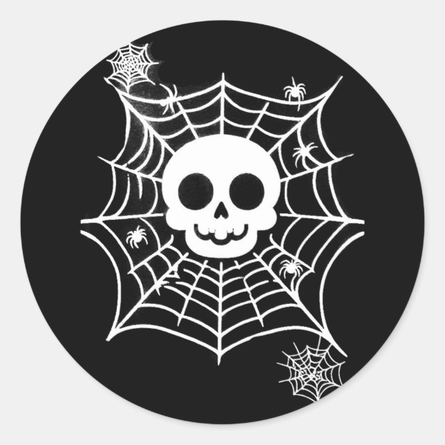 skull classic round sticker (Front)