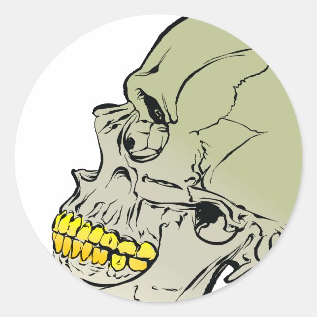 Skull Classic Round Sticker (Front)