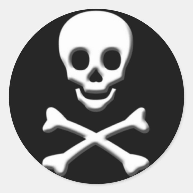 SKULL CLASSIC ROUND STICKER (Front)