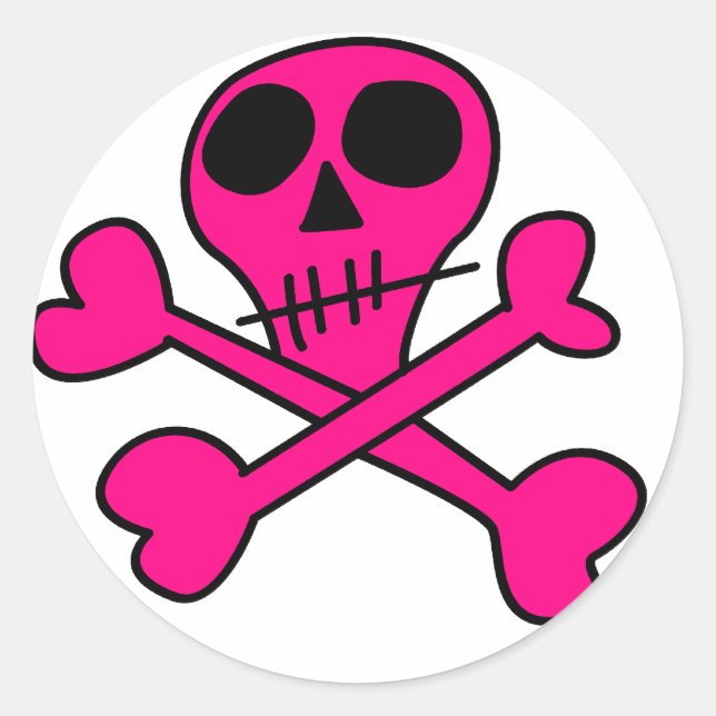 skull classic round sticker (Front)