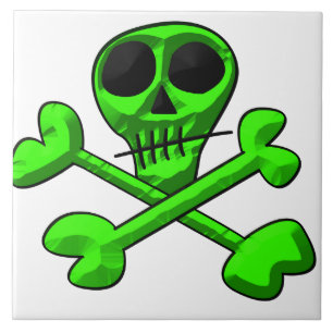 skull classic round sticker tile
