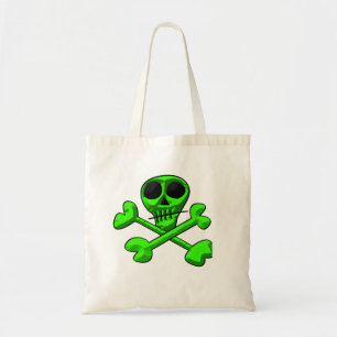 skull classic round sticker tote bag