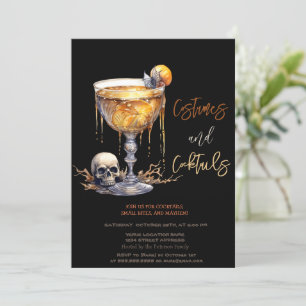 Skull Cocktail Costumes & Cocktail Halloween Invitation