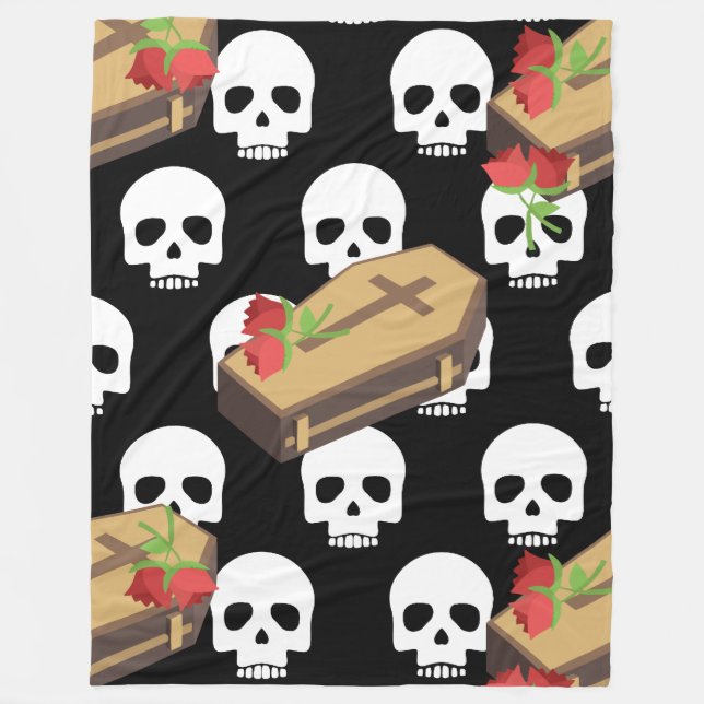 skull coffin emojis blanket (Front)