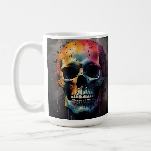 Skull coloured head coffee mug (Left)