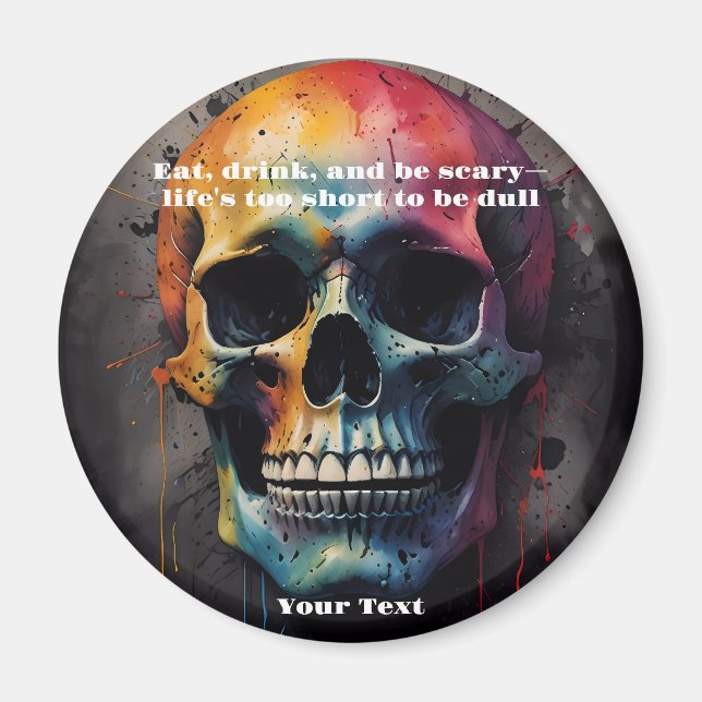 Skull coloured head magnet (Front)