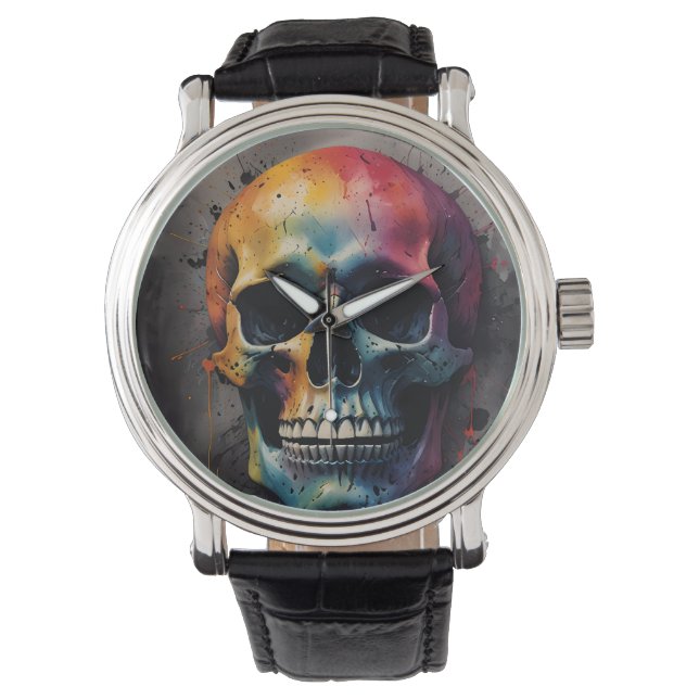 Skull coloured head watch (Front)