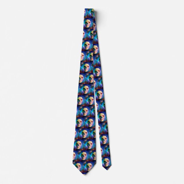Skull colourful painting tie (Front)