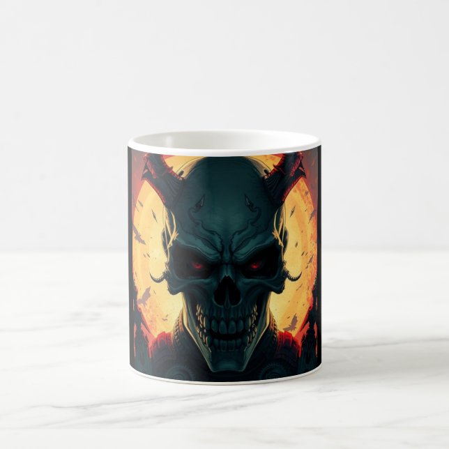 Skull Comics Style Illustration Fantasy Art Coffee Mug (Center)