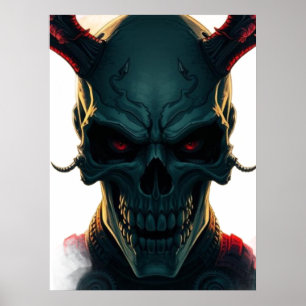 Skull Comics Style Illustration Fantasy Art Poster