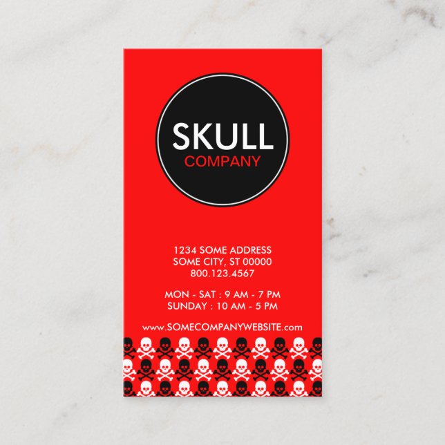 skull company centre stripe business card (Front)
