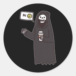 Skull Concert Graphic Tees Funny Gothic Y2K Hallow Classic Round Sticker