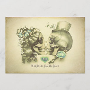 Skull Couple Day of the Dead Wedding Invitations