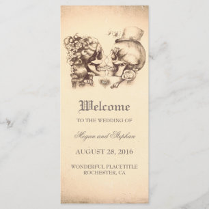 Skull Couple Deadly Pretty Wedding Programs Programme