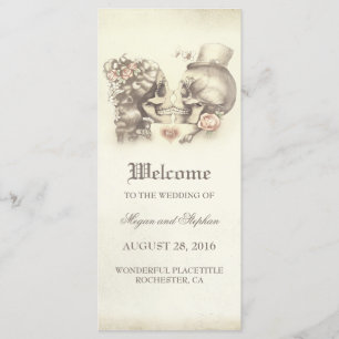 Skull Couple Deadly Pretty Wedding Programs Programme