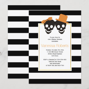 Skull couple Halloween wedding bridal shower Invitation