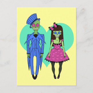 Skull Couple Postcard
