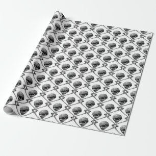 skull craneo pattern wrapping paper