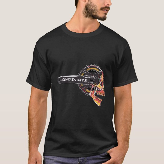 Skull Crankset Mountain Bike Mtb T-Shirt (Front)
