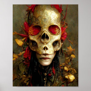 Skull Creature Dark Fantasy Art Poster