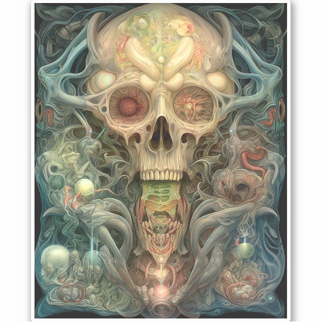 Skull Creepy Surreal Horror Art  (Front)