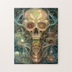 Skull Creepy Surreal Horror Art Jigsaw Puzzle