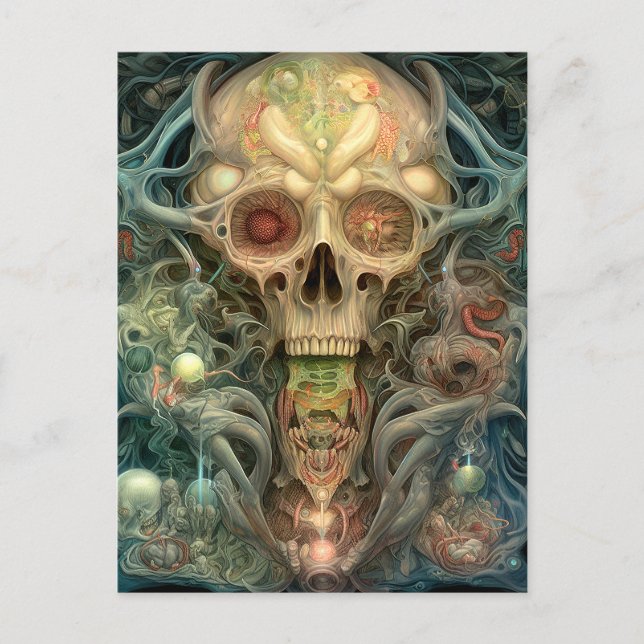 Skull Creepy Surreal Horror Art  Postcard (Front)