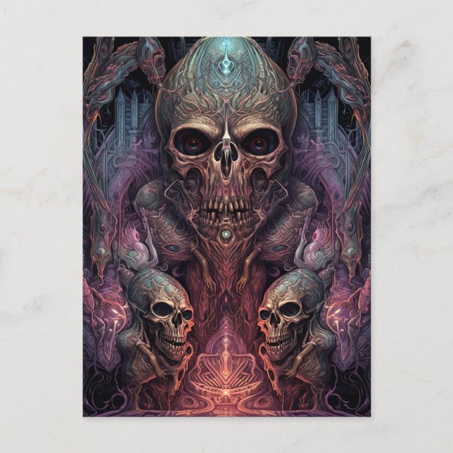 Skull Creepy Surreal Horror Art  Postcard (Front)