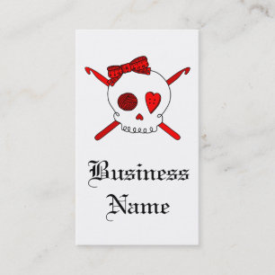 Skull & Crochet Hooks (Red) Business Card