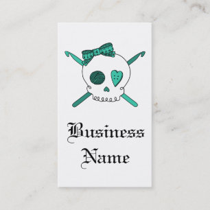 Skull & Crochet Hooks (Turquoise) Business Card