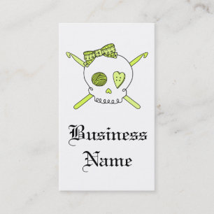 Skull & Crochet Hooks (Yellow) Business Card