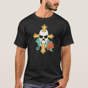 Skull Cross and Rose Apparel T-Shirt