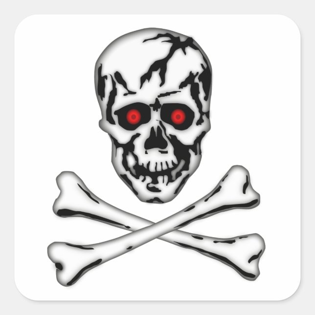 Skull & Cross Bone! Square Sticker (Front)