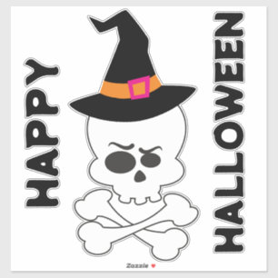 Skull, Cross Bones and Witches Hat