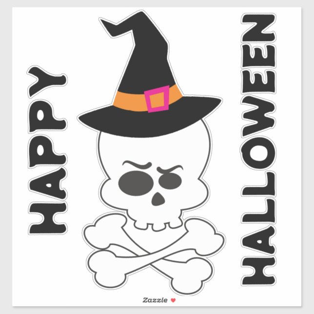 Skull, Cross Bones and Witches Hat (Sheet)