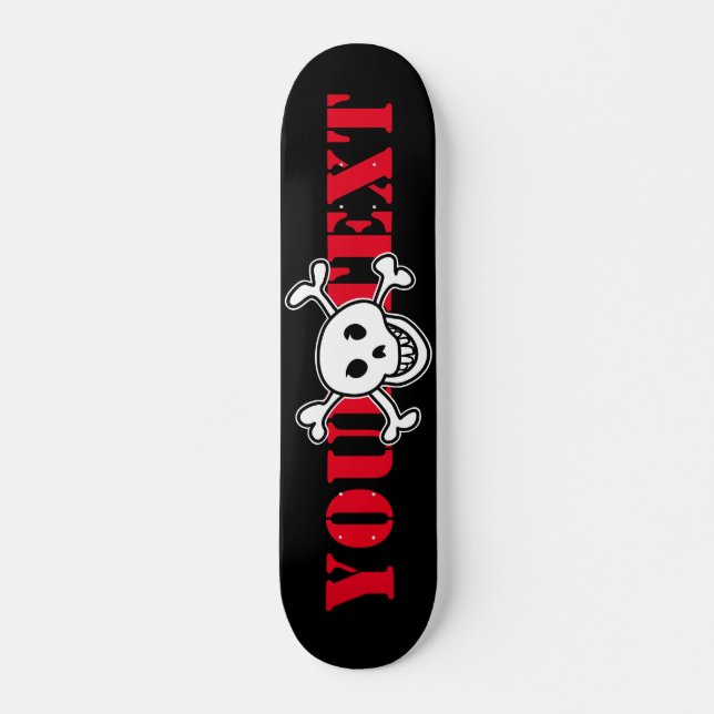 Skull & cross bones custom design skateboard deck (Front)