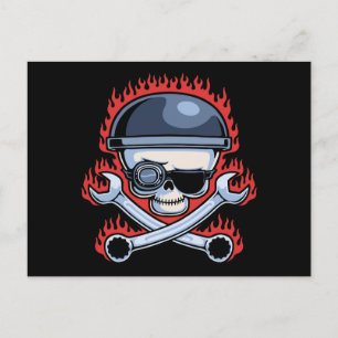 Skull & Cross Wrenches Postcard