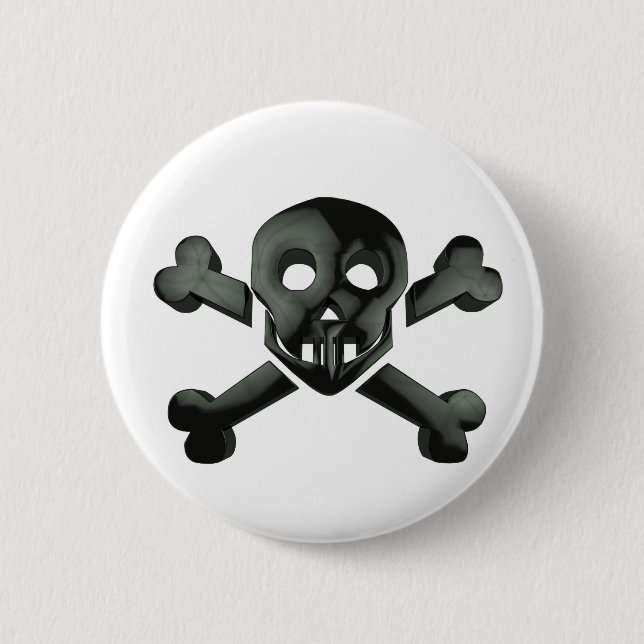skull crossbones 6 cm round badge (Front)