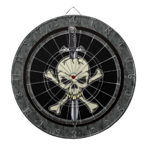 Skull Crossbones and Knife Dartboard