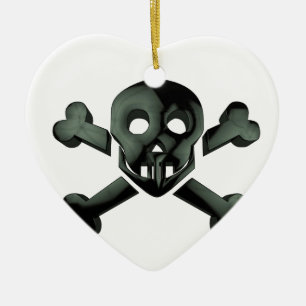 skull crossbones ceramic tree decoration