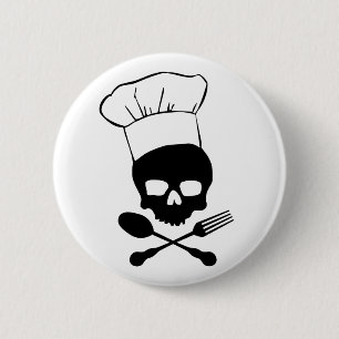 Skull & Crossbones Chef 6 Cm Round Badge