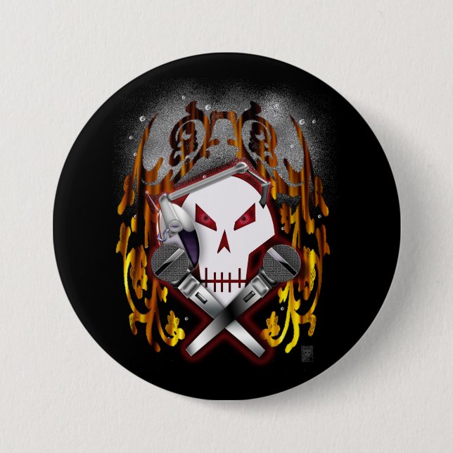 skull & crossbones DJ 7.5 Cm Round Badge (Front)
