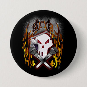 skull & crossbones DJ 7.5 Cm Round Badge
