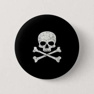 Skull crossbones halloween skeleton jolly roger 6 cm round badge