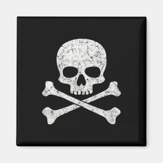 Skull crossbones halloween skeleton jolly roger magnet