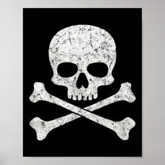 Skull crossbones halloween skeleton jolly roger poster