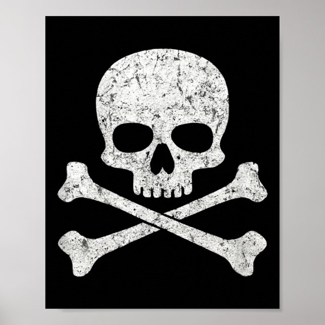 Skull crossbones halloween skeleton jolly roger poster (Front)