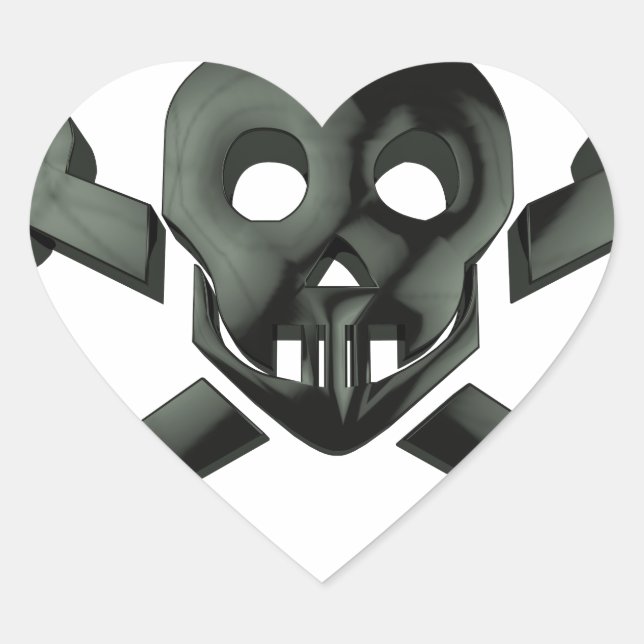 skull crossbones heart sticker (Front)