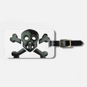 skull crossbones luggage tag