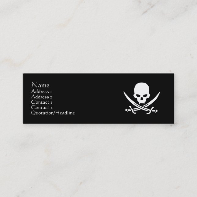 Skull & Crossbones Mini Business Card (Front)